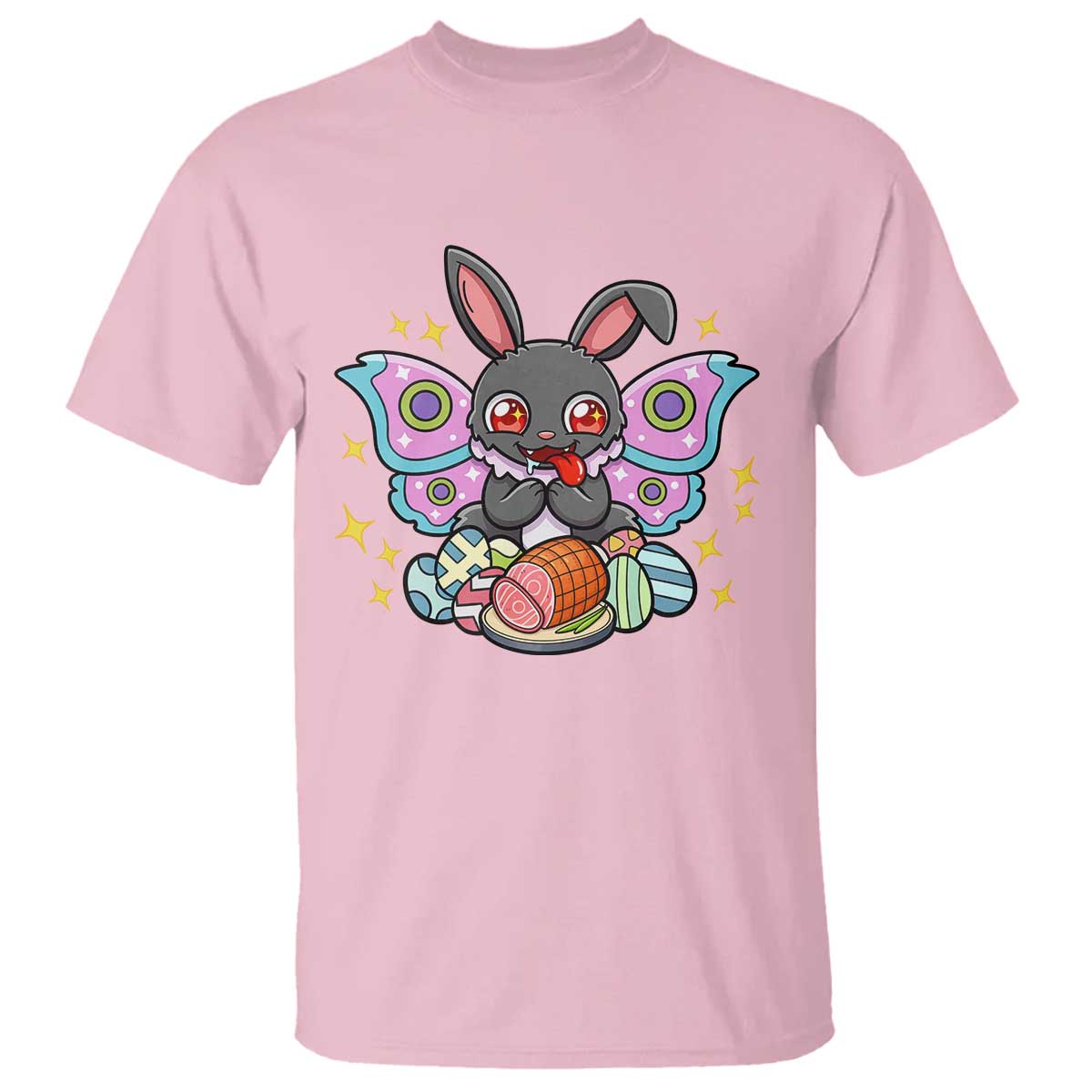 Funny Easter Bunny Mothman Loves Glazed Ham T Shirt TS12 Light Pink Print Your Wear