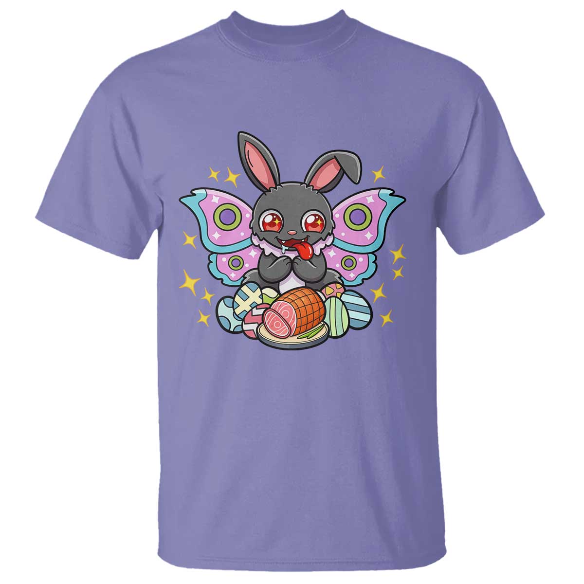 Funny Easter Bunny Mothman Loves Glazed Ham T Shirt TS12 Violet Print Your Wear