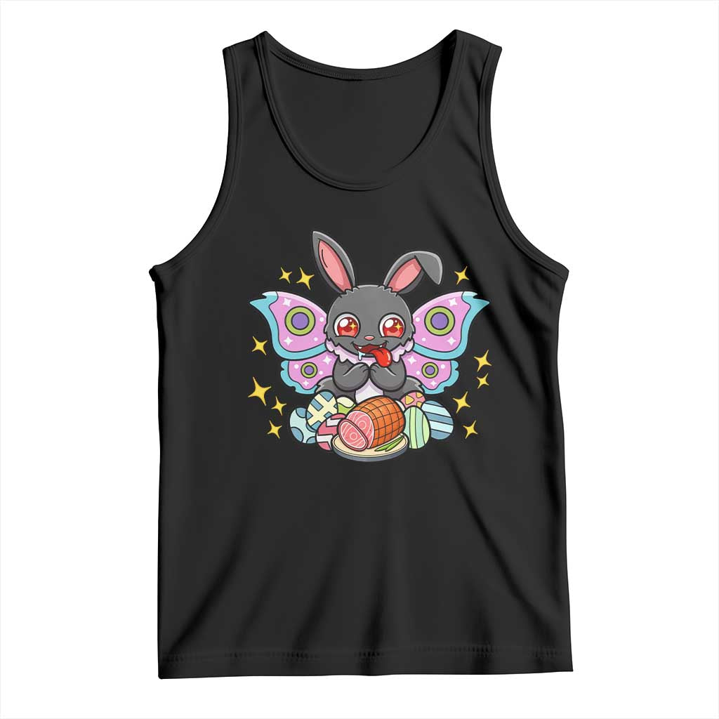 Funny Easter Bunny Mothman Loves Glazed Ham Tank Top TS12 Black Print Your Wear