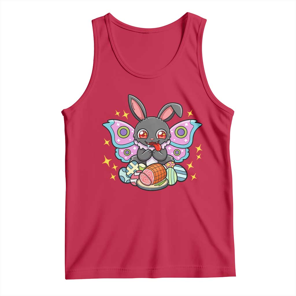 Funny Easter Bunny Mothman Loves Glazed Ham Tank Top TS12 Red Print Your Wear