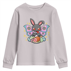 Funny Easter Bunny Mothman Loves Glazed Ham Youth Sweatshirt TS12 Ice Gray Print Your Wear