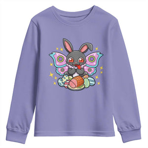 Funny Easter Bunny Mothman Loves Glazed Ham Youth Sweatshirt TS12 Violet Print Your Wear