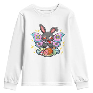 Funny Easter Bunny Mothman Loves Glazed Ham Youth Sweatshirt TS12 White Print Your Wear