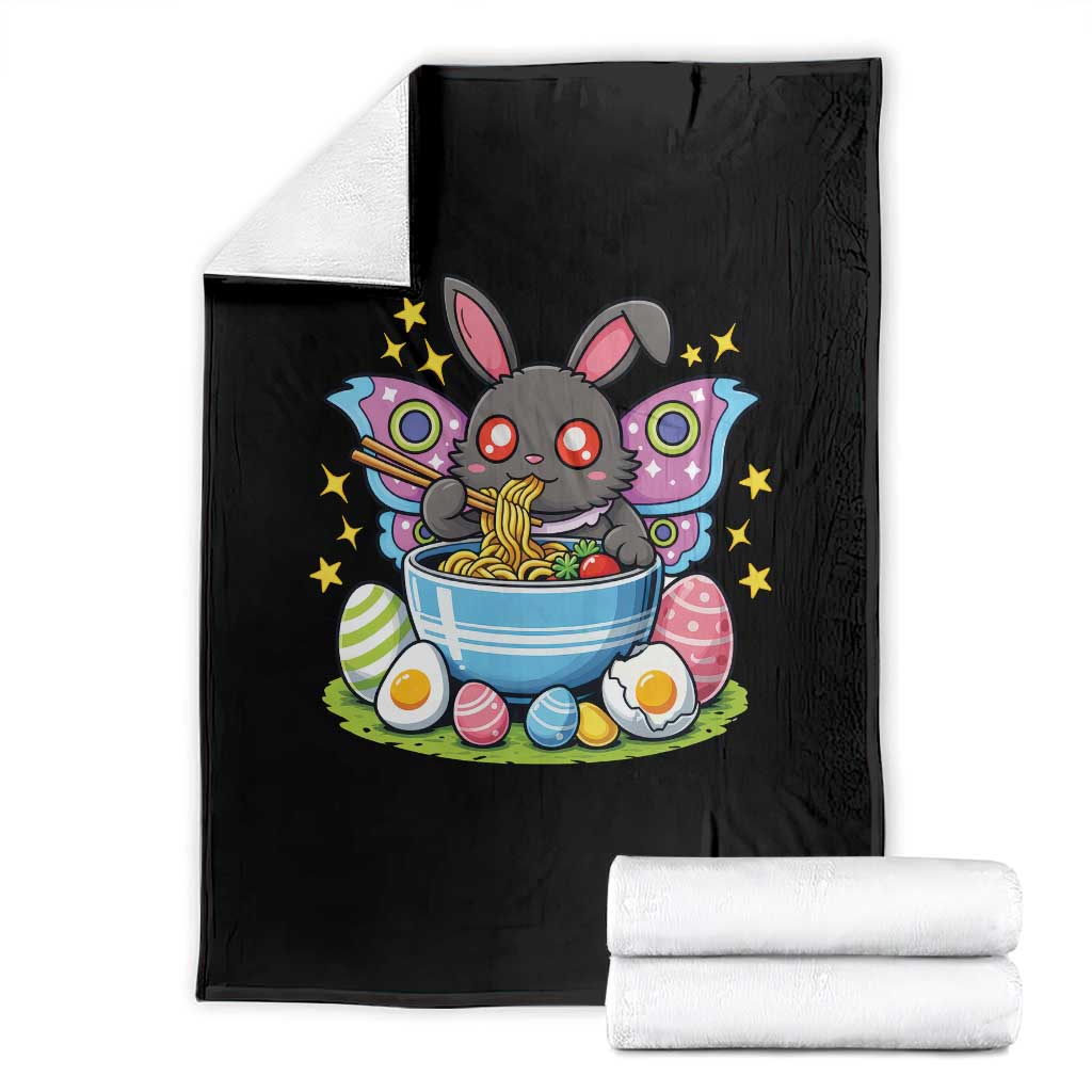 Funny Easter Mothman Eating Ramen Throw Blanket Cryptid Lover Gift TS12 Black Print Your Wear