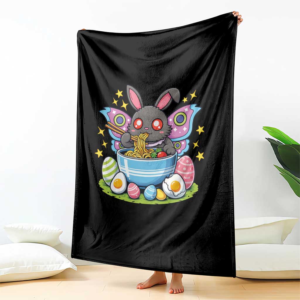 Funny Easter Mothman Eating Ramen Throw Blanket Cryptid Lover Gift TS12 Print Your Wear