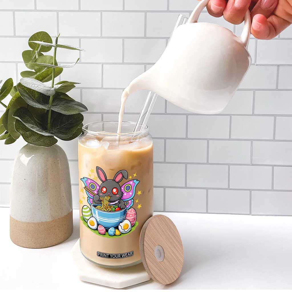 Funny Easter Mothman Eating Ramen Glass Can Cryptid Lover Gift TS12 Print Your Wear