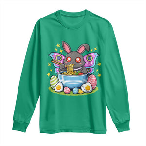 Funny Easter Mothman Eating Ramen Long Sleeve Shirt Cryptid Lover Gift TS12 Irish Green Print Your Wear