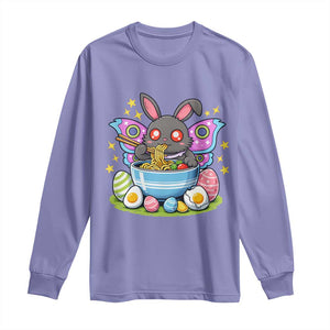 Funny Easter Mothman Eating Ramen Long Sleeve Shirt Cryptid Lover Gift TS12 Violet Print Your Wear