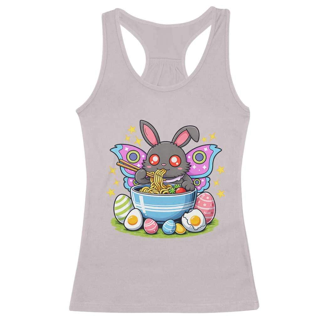 Funny Easter Mothman Eating Ramen Racerback Tank Top Cryptid Lover Gift TS12 Ice Gray Print Your Wear