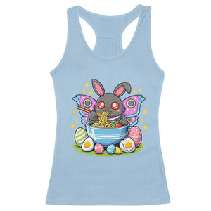 Funny Easter Mothman Eating Ramen Racerback Tank Top Cryptid Lover Gift TS12 Light Blue Print Your Wear