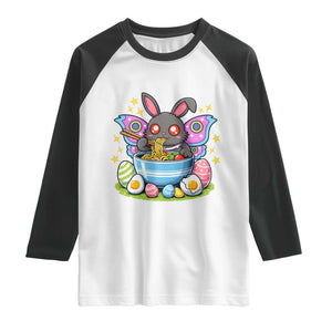Funny Easter Mothman Eating Ramen Raglan Shirt Cryptid Lover Gift TS12 White Black Print Your Wear