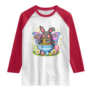 Funny Easter Mothman Eating Ramen Raglan Shirt Cryptid Lover Gift TS12 White Red Print Your Wear
