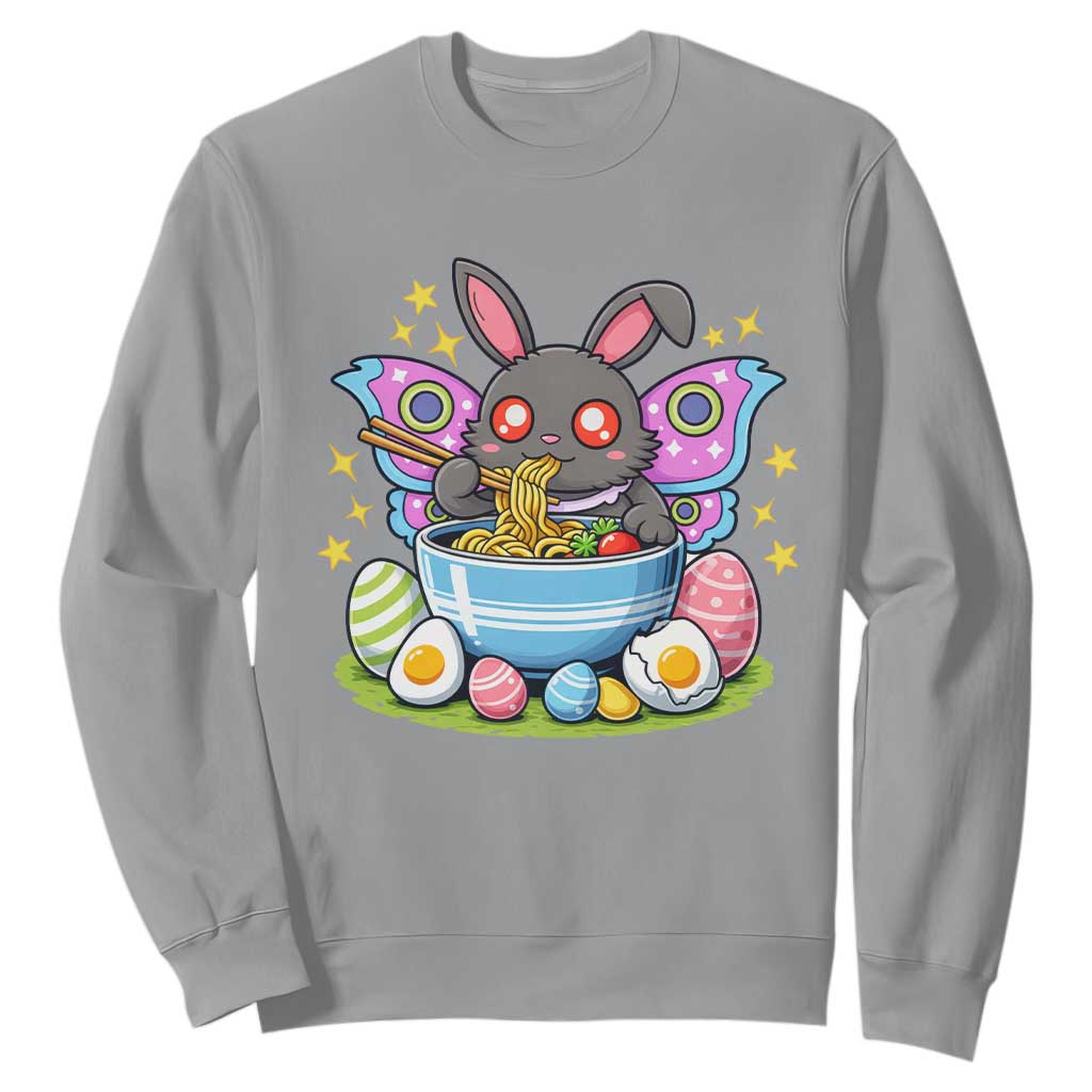 Funny Easter Mothman Eating Ramen Sweatshirt Cryptid Lover Gift TS12 Sport Gray Print Your Wear