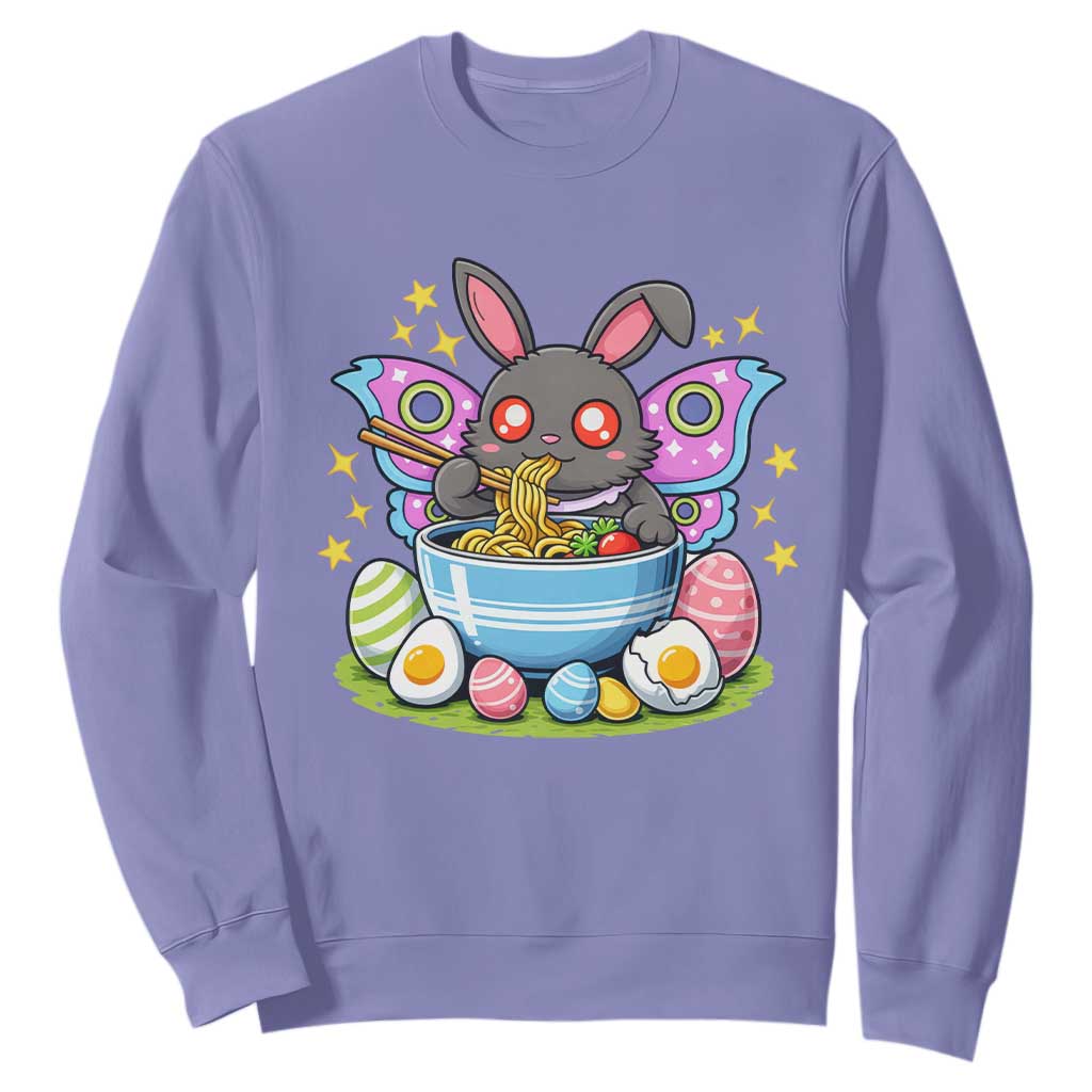 Funny Easter Mothman Eating Ramen Sweatshirt Cryptid Lover Gift TS12 Violet Print Your Wear