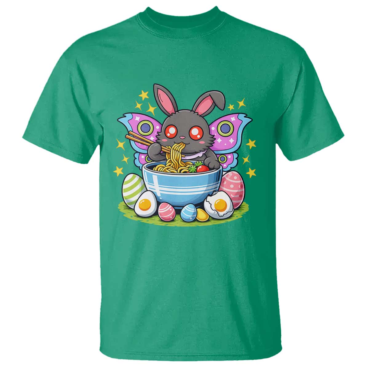 Funny Easter Mothman Eating Ramen T Shirt Cryptid Lover Gift TS12 Irish Green Print Your Wear
