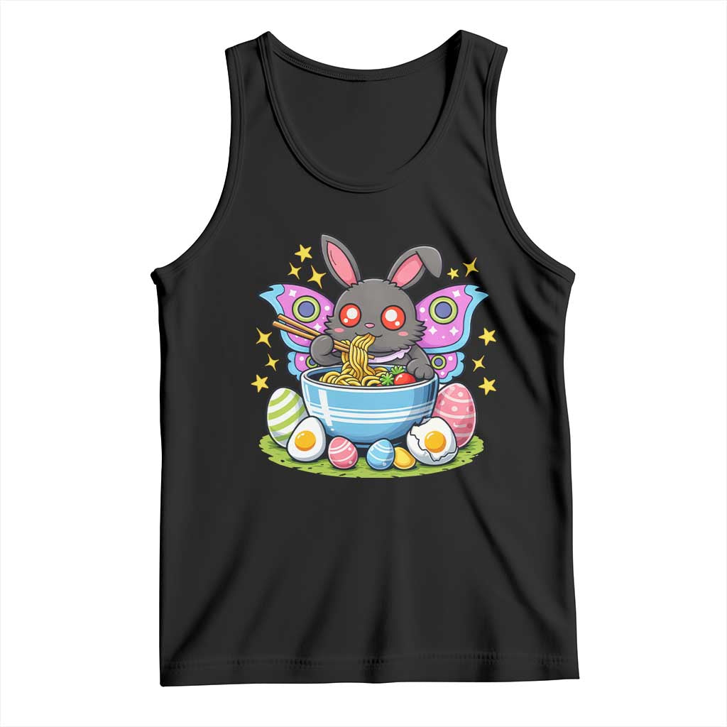 Funny Easter Mothman Eating Ramen Tank Top Cryptid Lover Gift TS12 Black Print Your Wear