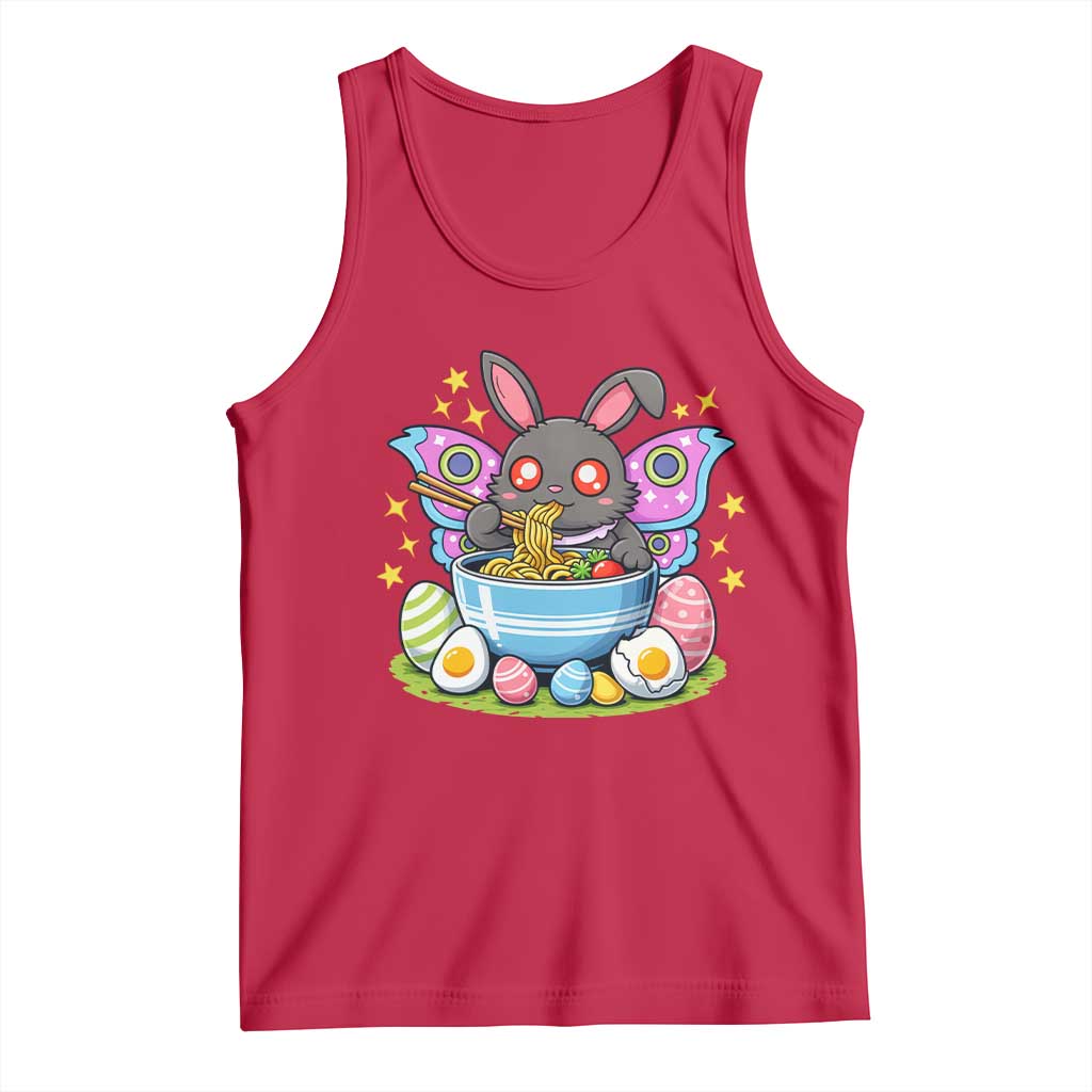 Funny Easter Mothman Eating Ramen Tank Top Cryptid Lover Gift TS12 Red Print Your Wear