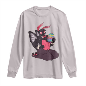 Sexy Easter Bunny Mothman Long Sleeve Shirt Cryptid Humor Gift TS12 Ice Gray Print Your Wear