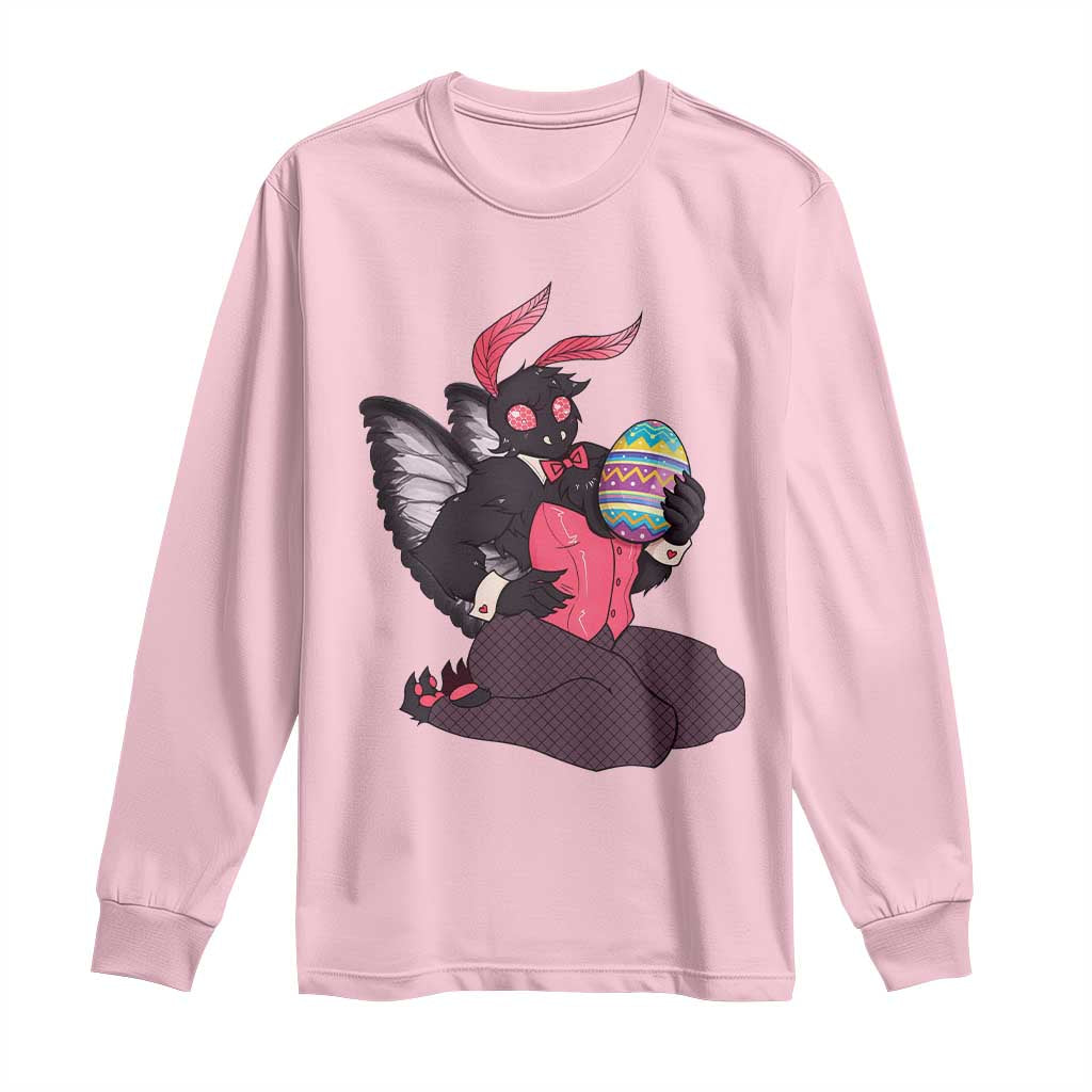 Sexy Easter Bunny Mothman Long Sleeve Shirt Cryptid Humor Gift TS12 Light Pink Print Your Wear