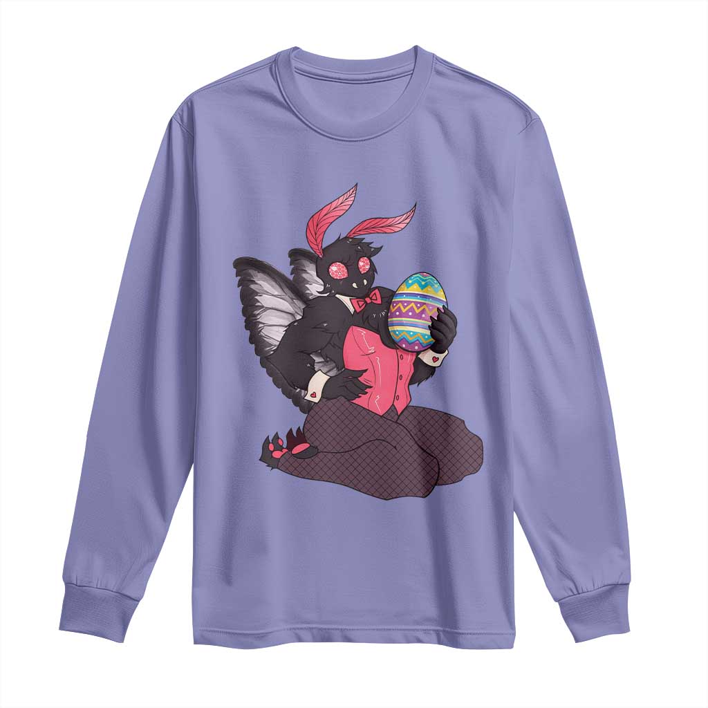 Sexy Easter Bunny Mothman Long Sleeve Shirt Cryptid Humor Gift TS12 Violet Print Your Wear