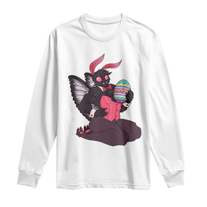 Sexy Easter Bunny Mothman Long Sleeve Shirt Cryptid Humor Gift TS12 White Print Your Wear