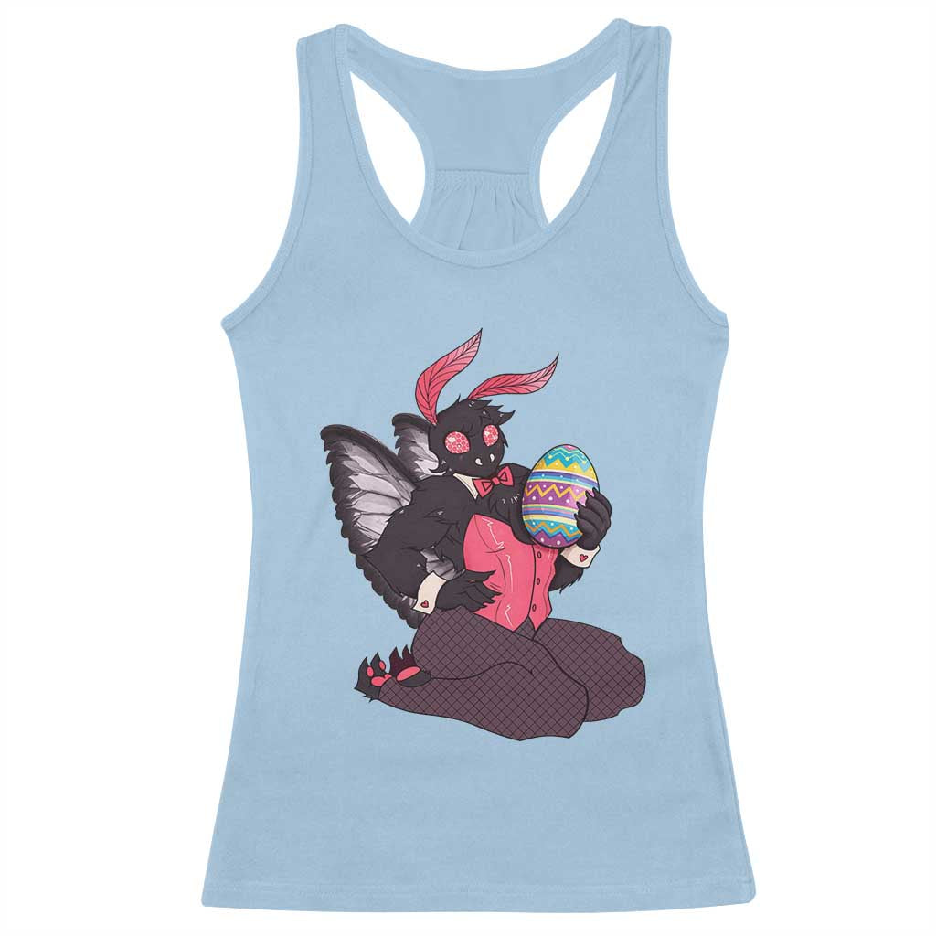 Sexy Easter Bunny Mothman Racerback Tank Top Cryptid Humor Gift TS12 Light Blue Print Your Wear