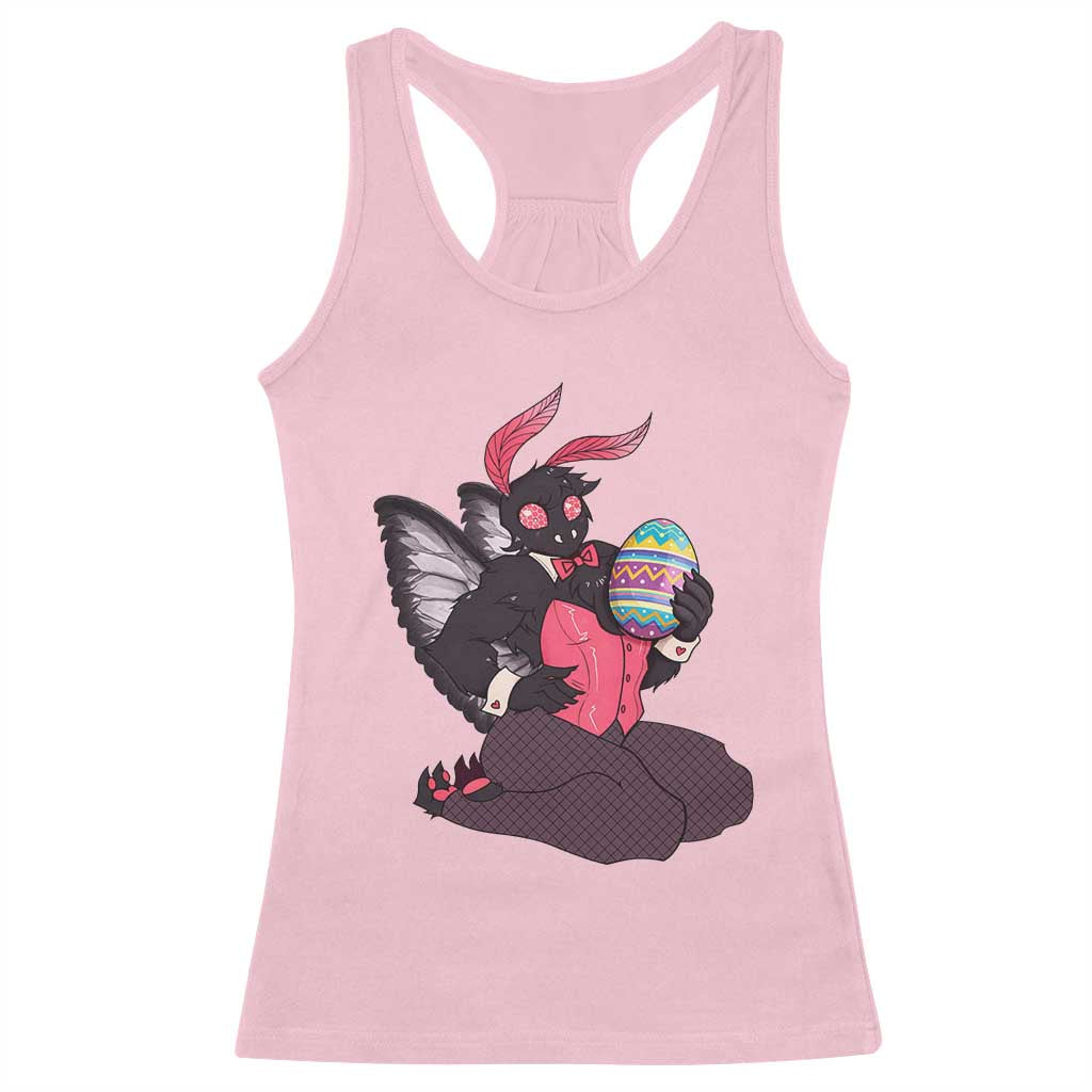 Sexy Easter Bunny Mothman Racerback Tank Top Cryptid Humor Gift TS12 Light Pink Print Your Wear