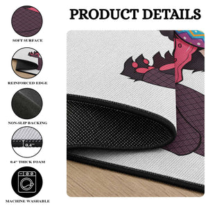 Sexy Easter Bunny Mothman Round Rug Cryptid Humor Gift
