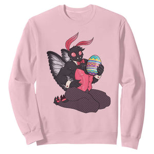 Sexy Easter Bunny Mothman Sweatshirt Cryptid Humor Gift TS12 Light Pink Print Your Wear