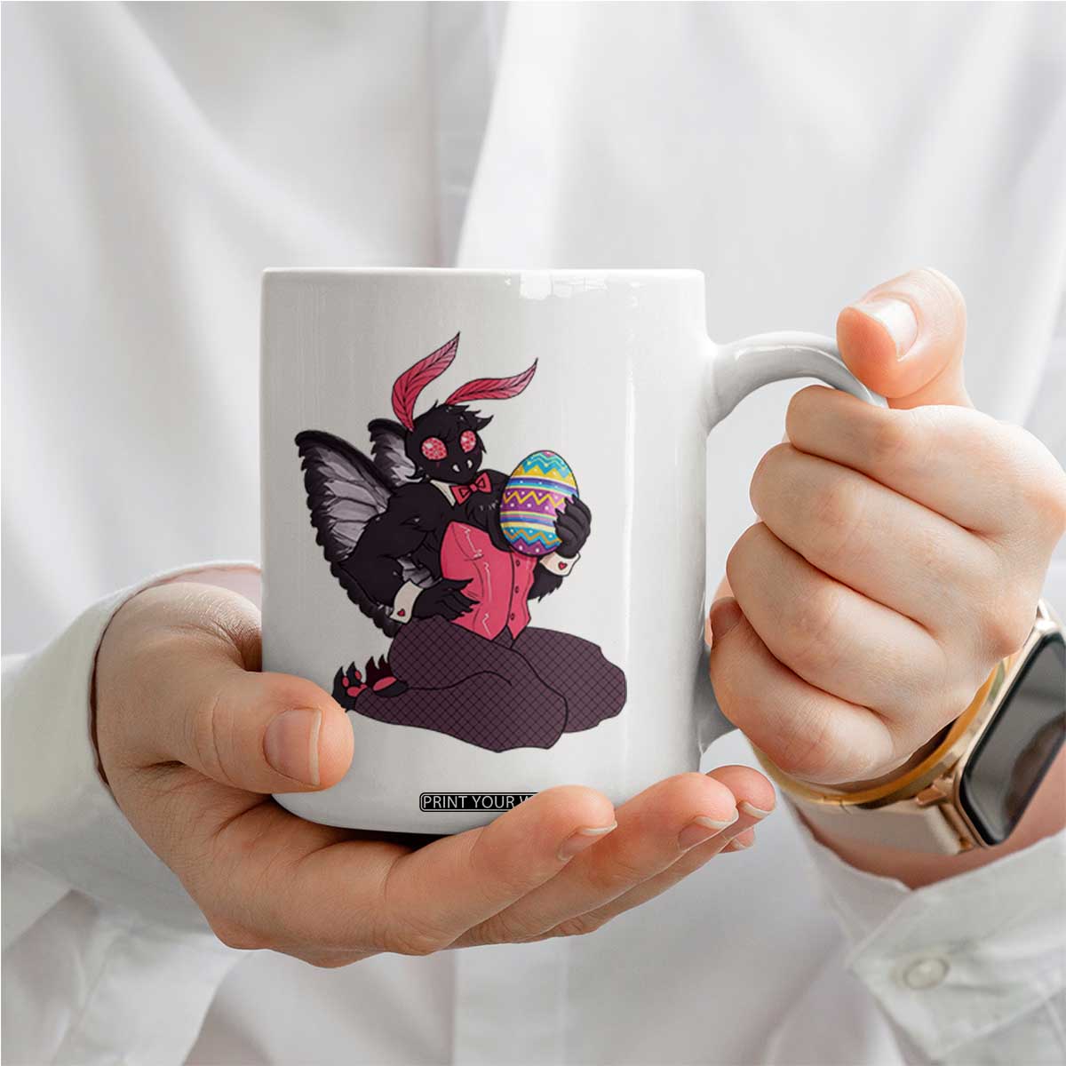 Sexy Easter Bunny Mothman Coffee Mug Cryptid Humor Gift TS12 Print Your Wear
