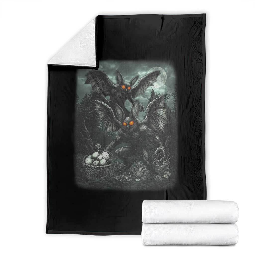 Vintage Horror Mothman Easter Throw Blanket Folklore Monster Lover Gift TS12 Black Print Your Wear