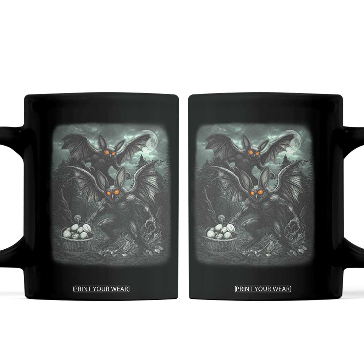 Vintage Horror Mothman Easter Coffee Mug Folklore Monster Lover Gift TS12 Black Print Your Wear