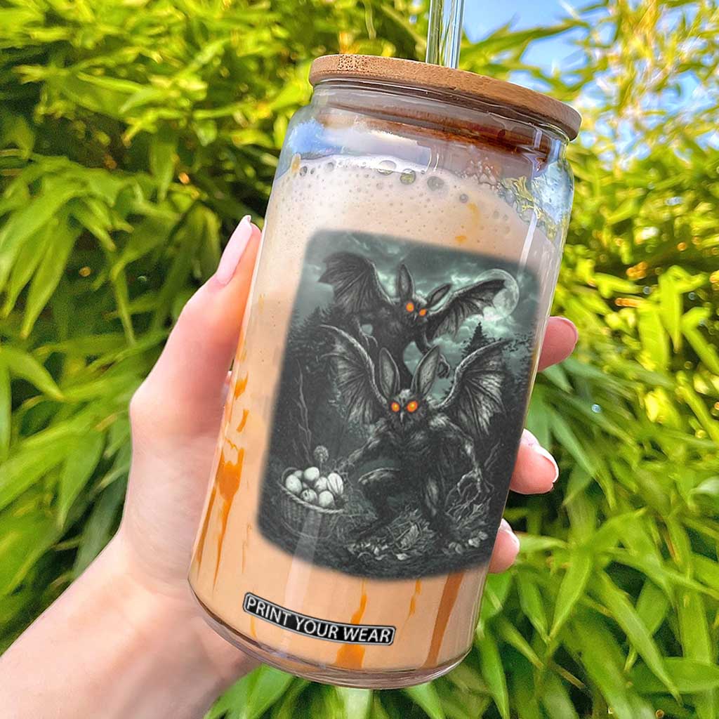 Vintage Horror Mothman Easter Glass Can Folklore Monster Lover Gift TS12 Black Print Your Wear