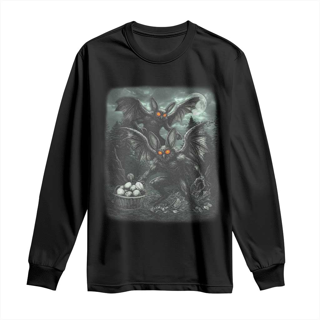 Vintage Horror Mothman Easter Long Sleeve Shirt Folklore Monster Lover Gift TS12 Black Print Your Wear