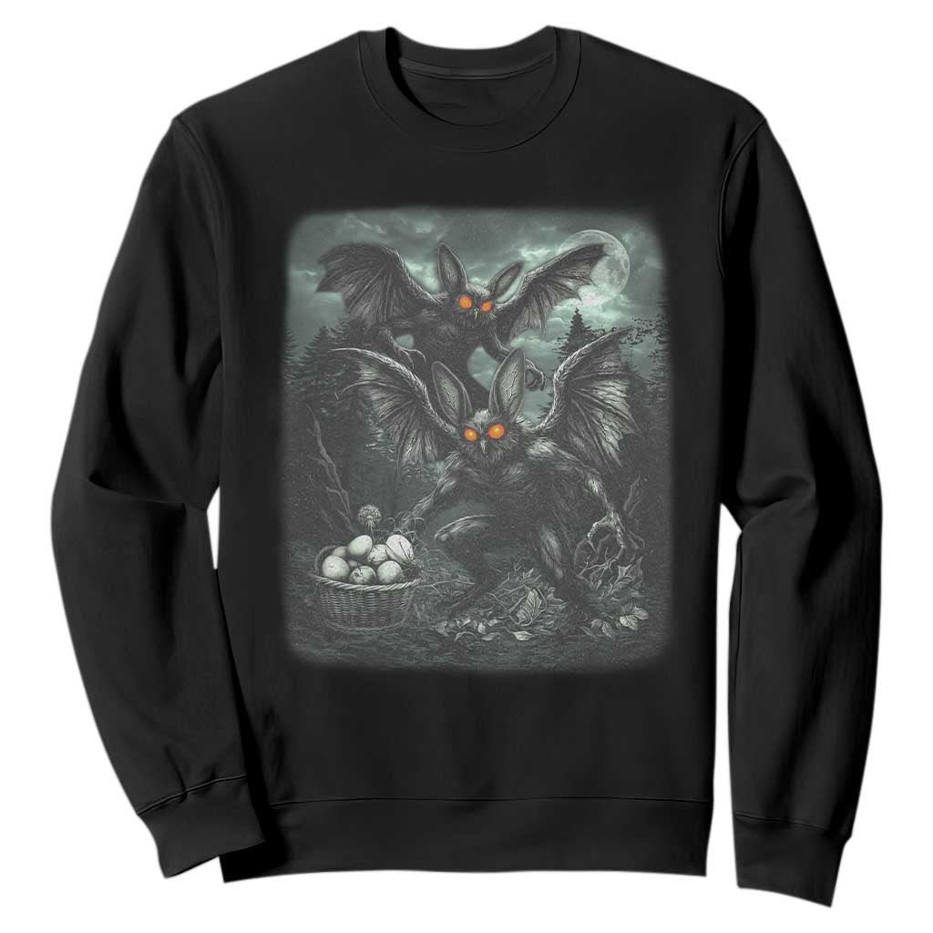 Vintage Horror Mothman Easter Sweatshirt Folklore Monster Lover Gift TS12 Black Print Your Wear