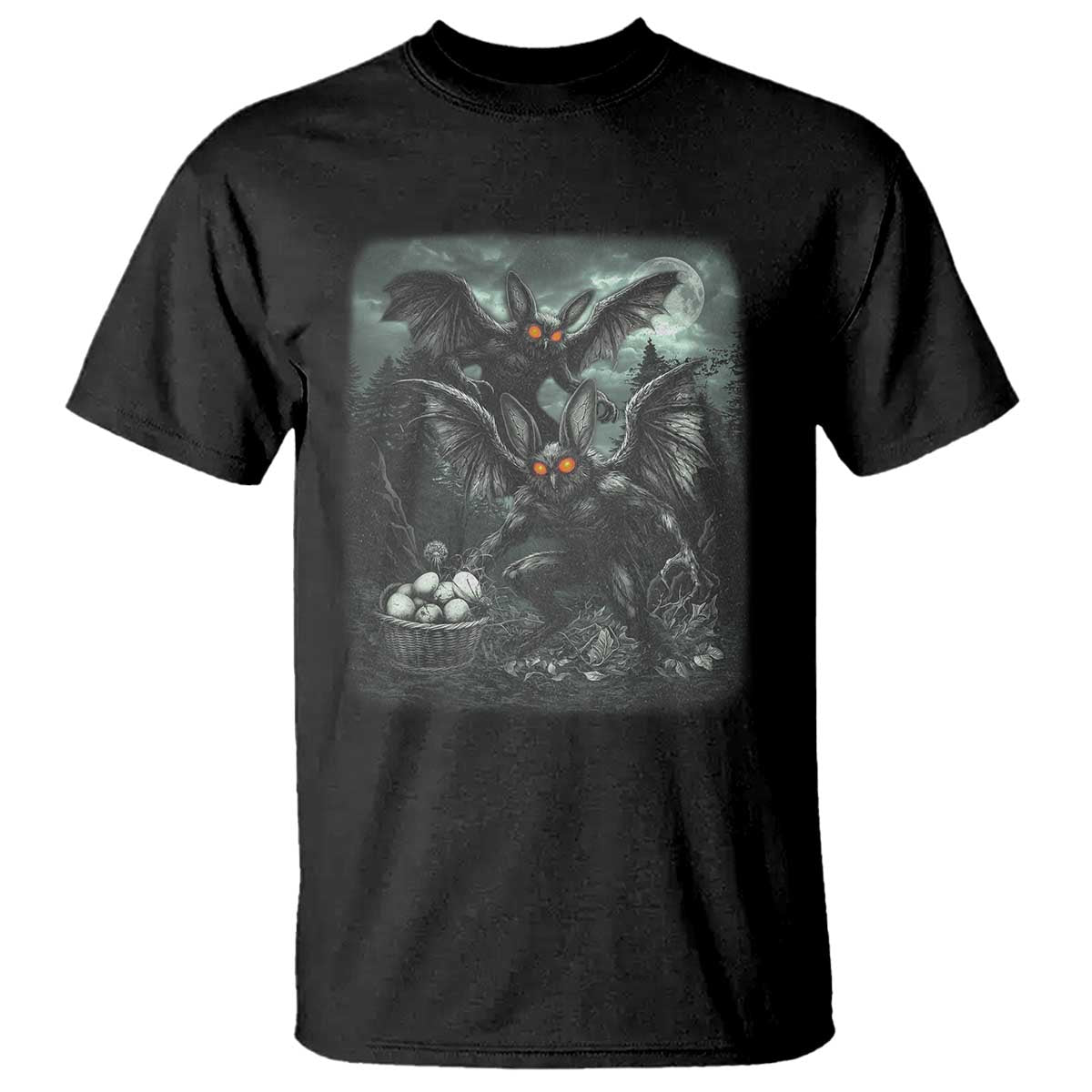 Vintage Horror Mothman Easter T Shirt Folklore Monster Lover Gift TS12 Black Print Your Wear