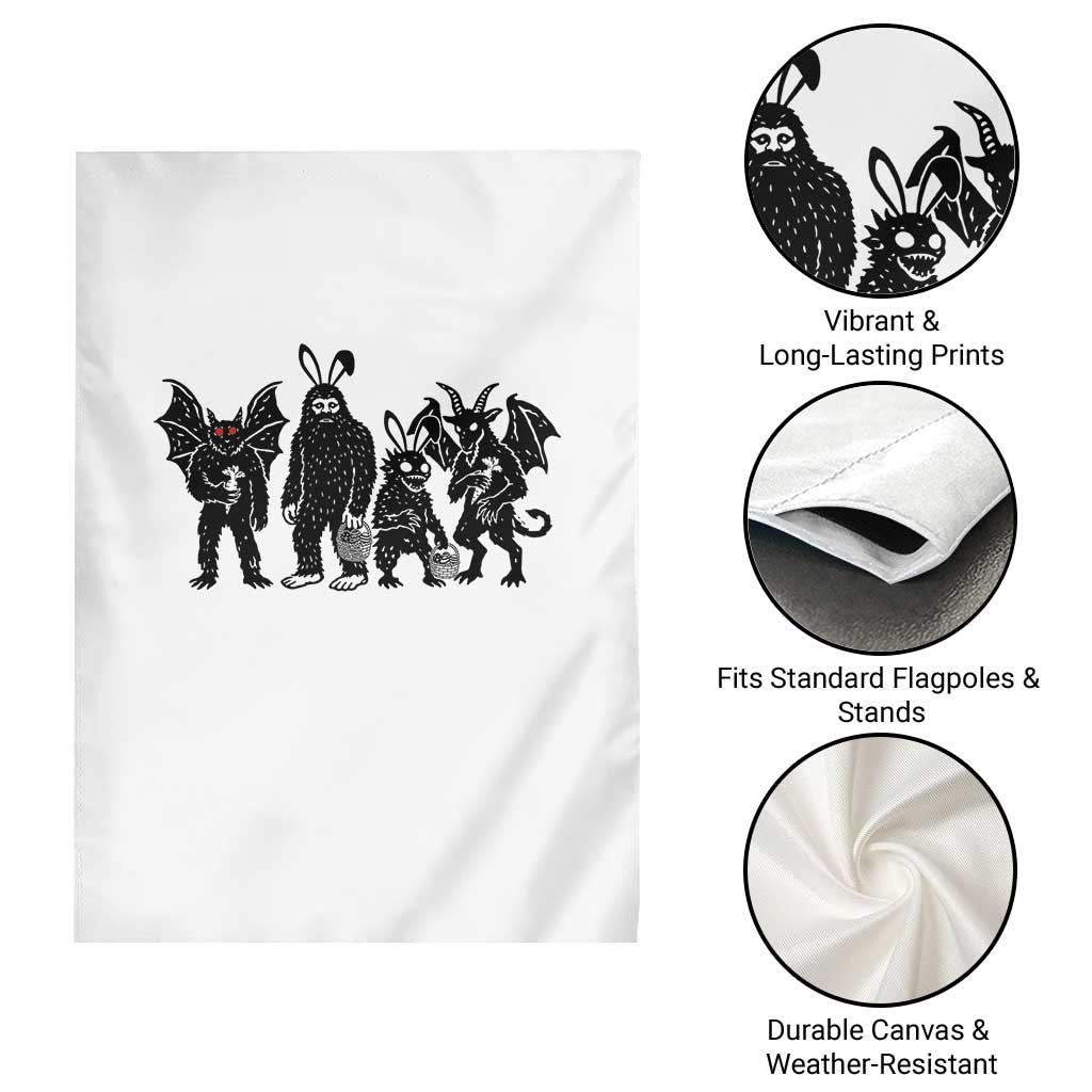 Funny Easter Cryptid Squad Garden Flag Bigfoot Mothman Jersey Devil Chupacabra Gift TS12 Print Your Wear