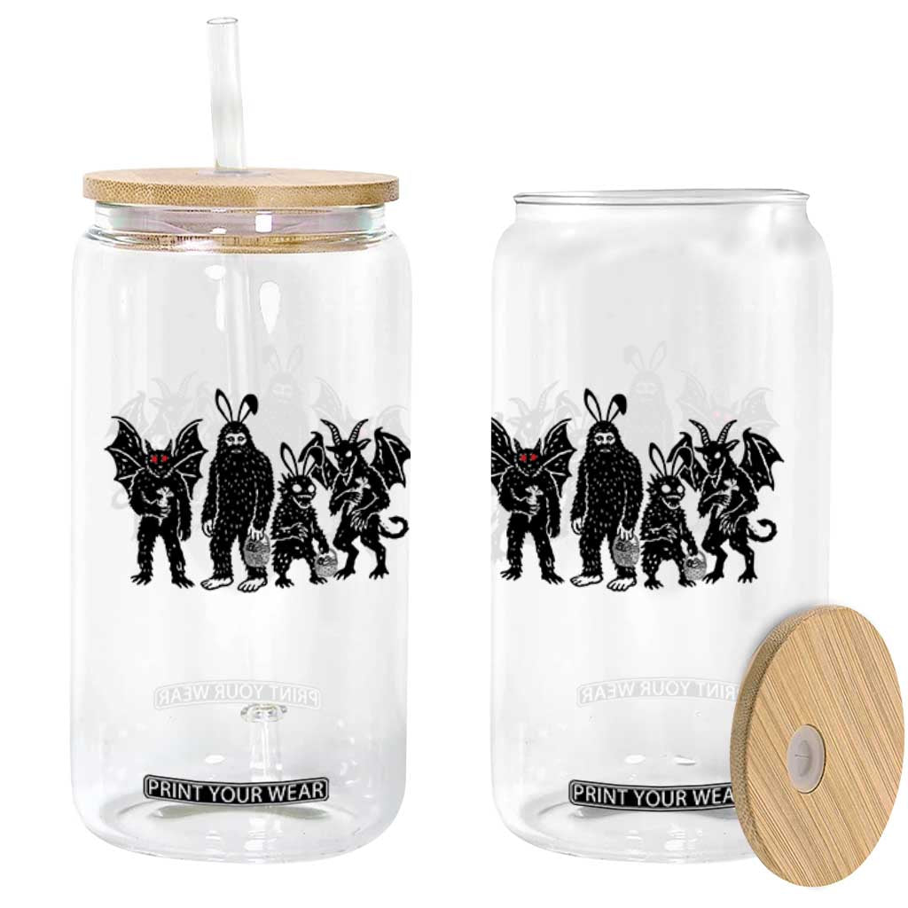 Funny Easter Cryptid Squad Glass Can Bigfoot Mothman Jersey Devil Chupacabra Gift TS12 Print Your Wear