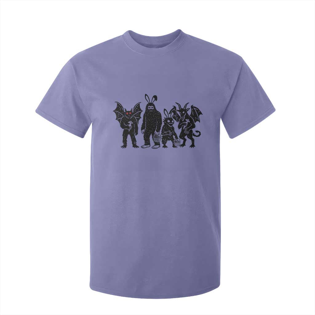 Funny Easter Cryptid Squad T Shirt For Kid Bigfoot Mothman Jersey Devil Chupacabra Gift TS12 Violet Print Your Wear