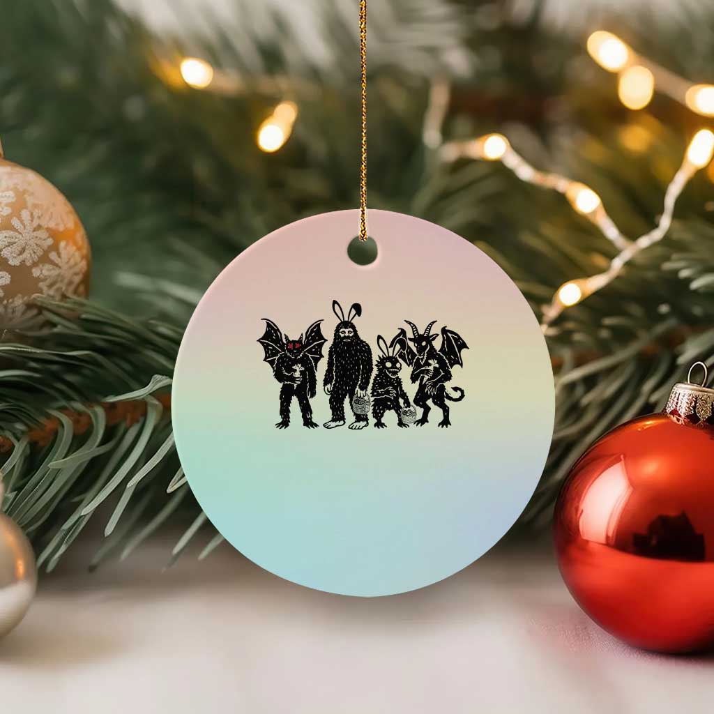 Funny Easter Cryptid Squad Ceramic Ornament Bigfoot Mothman Jersey Devil Chupacabra Gift TS12 1pc Pastel Print Your Wear