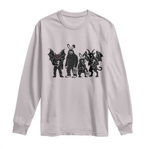Funny Easter Cryptid Squad Long Sleeve Shirt Bigfoot Mothman Jersey Devil Chupacabra Gift TS12 Ice Gray Print Your Wear
