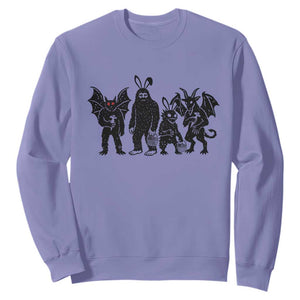 Funny Easter Cryptid Squad Sweatshirt Bigfoot Mothman Jersey Devil Chupacabra Gift TS12 Violet Print Your Wear