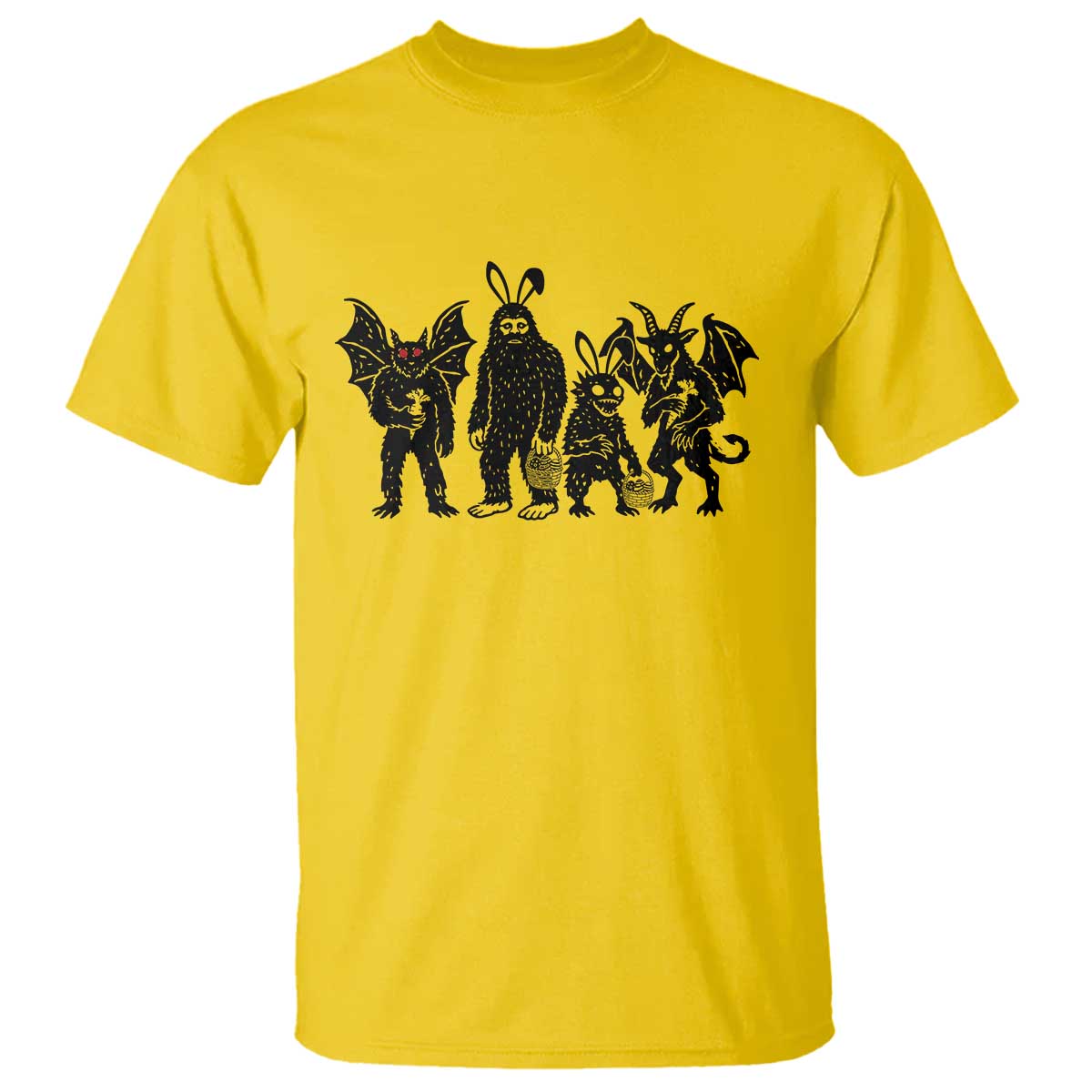 Funny Easter Cryptid Squad T Shirt Bigfoot Mothman Jersey Devil Chupacabra Gift TS12 Daisy Print Your Wear