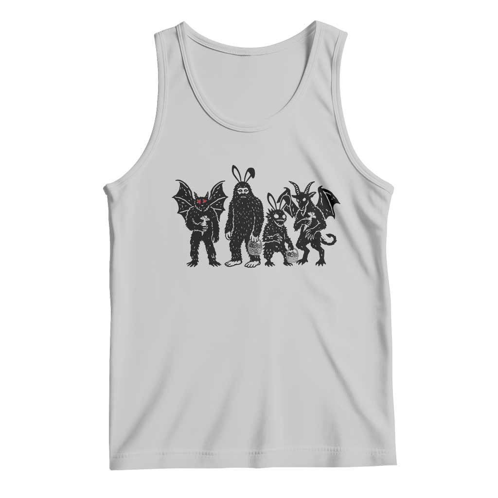 Funny Easter Cryptid Squad Tank Top Bigfoot Mothman Jersey Devil Chupacabra Gift TS12 Ash Print Your Wear