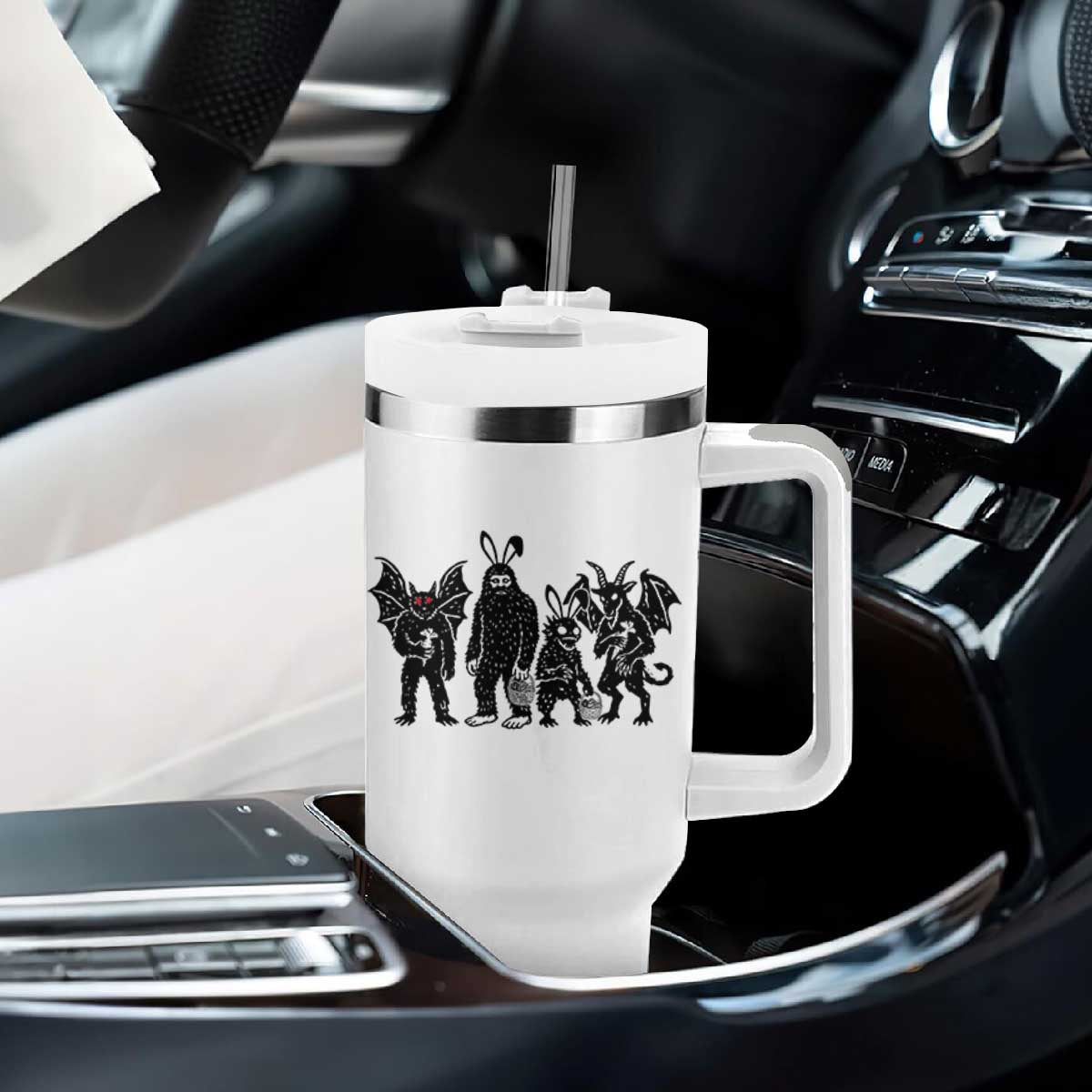 Funny Easter Cryptid Squad Tumbler With Handle Bigfoot Mothman Jersey Devil Chupacabra Gift TS12 Print Your Wear