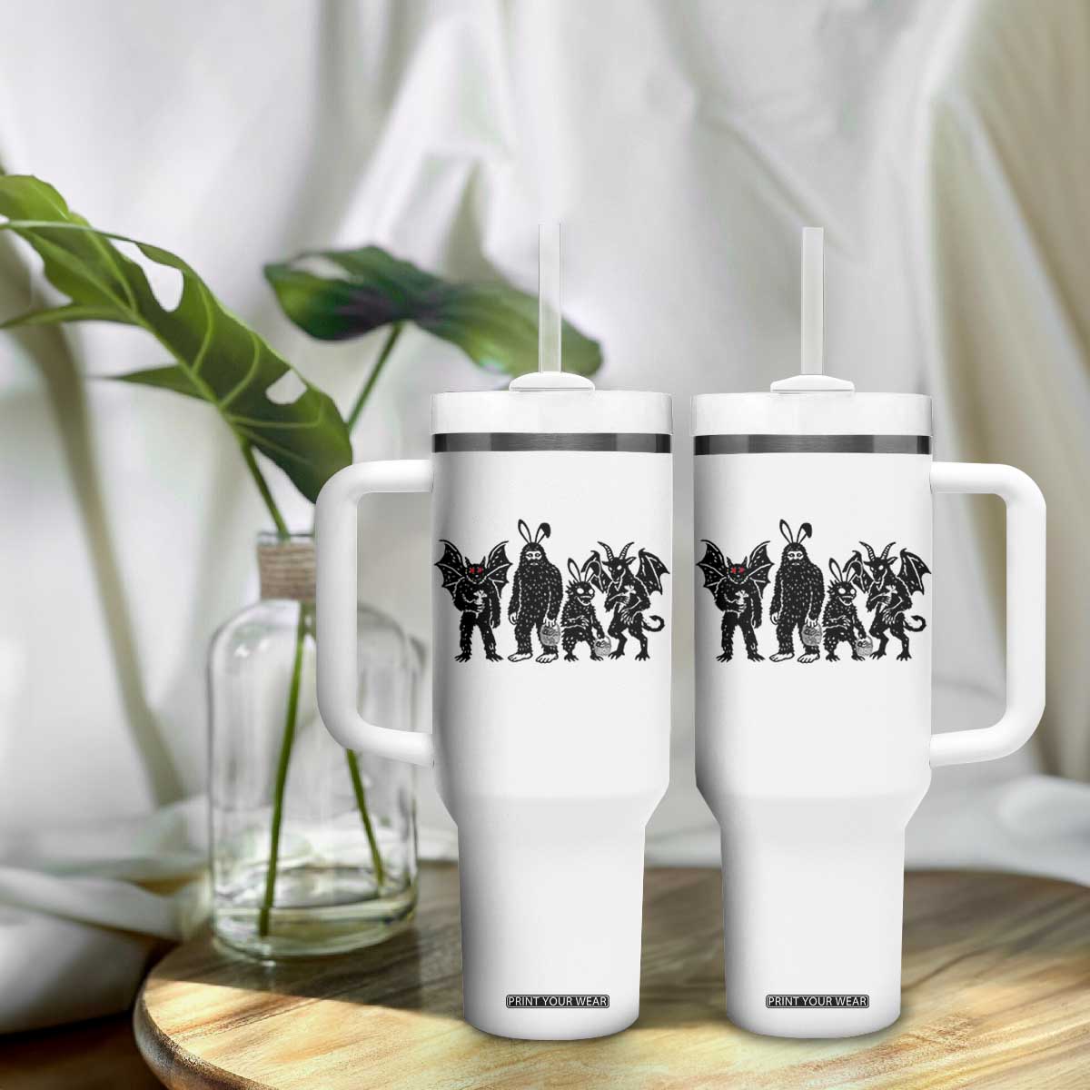Funny Easter Cryptid Squad Tumbler With Handle Bigfoot Mothman Jersey Devil Chupacabra Gift TS12 Print Your Wear