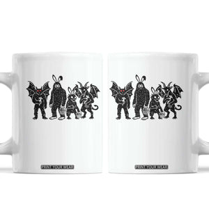 Funny Easter Cryptid Squad Coffee Mug Bigfoot Mothman Jersey Devil Chupacabra Gift TS12 White Print Your Wear