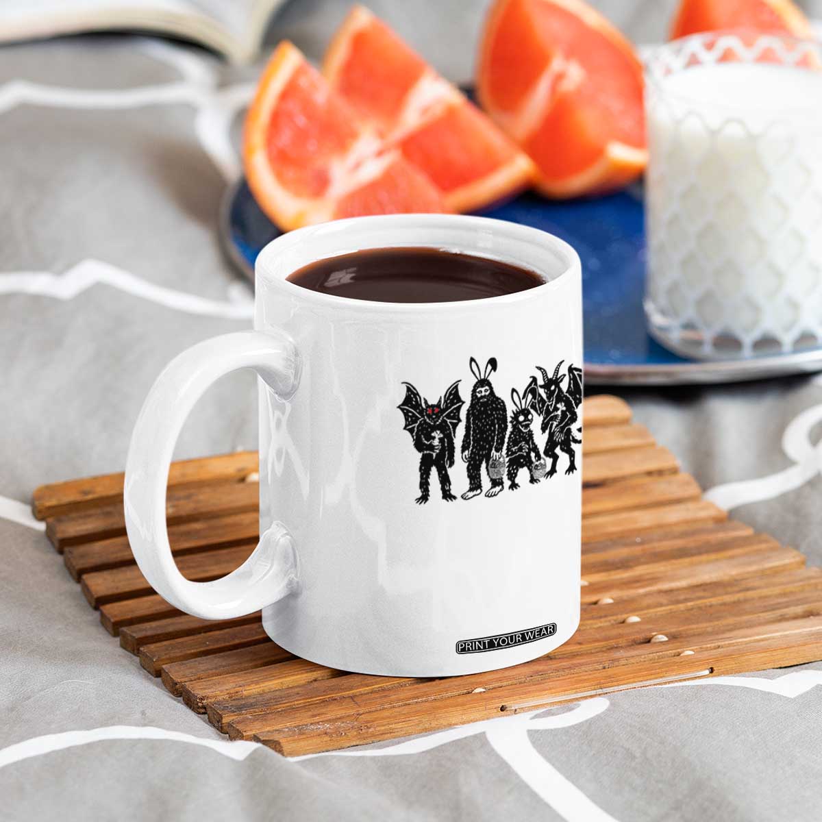 Funny Easter Cryptid Squad Coffee Mug Bigfoot Mothman Jersey Devil Chupacabra Gift TS12 Print Your Wear