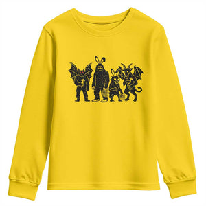Funny Easter Cryptid Squad Youth Sweatshirt Bigfoot Mothman Jersey Devil Chupacabra Gift TS12 Daisy Print Your Wear