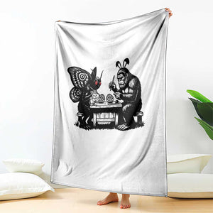 Funny Bigfoot And Mothman Egg Painting Throw Blanket Cryptid Easter Gift TS12 Print Your Wear